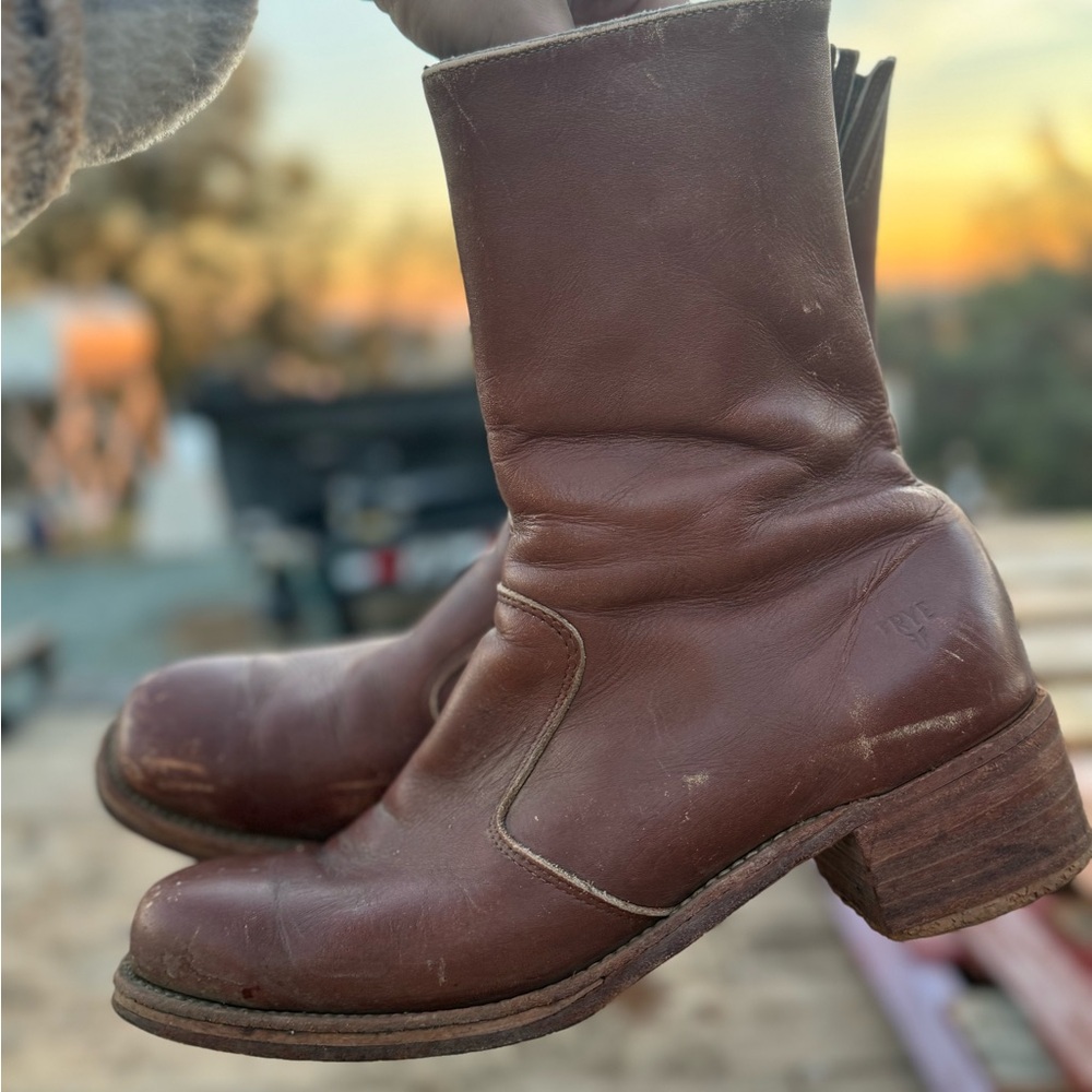 Frye Brown Heeled Boots